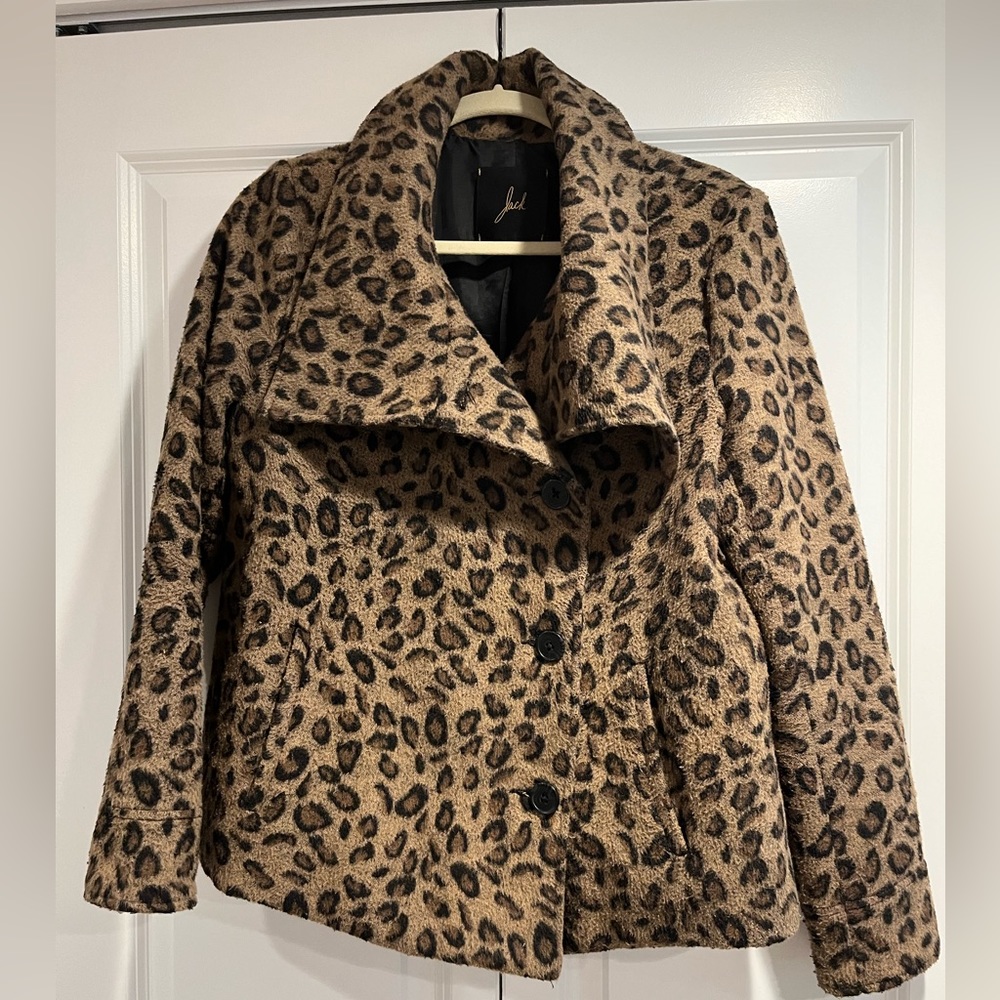 Stylish Animal Print Peacoat | Women’s Medium